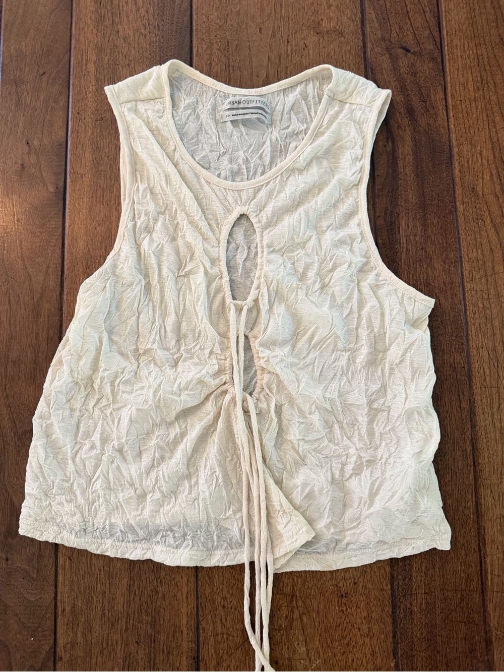 Urban Outfitters Cream Tie-Front Sleeveless Tank